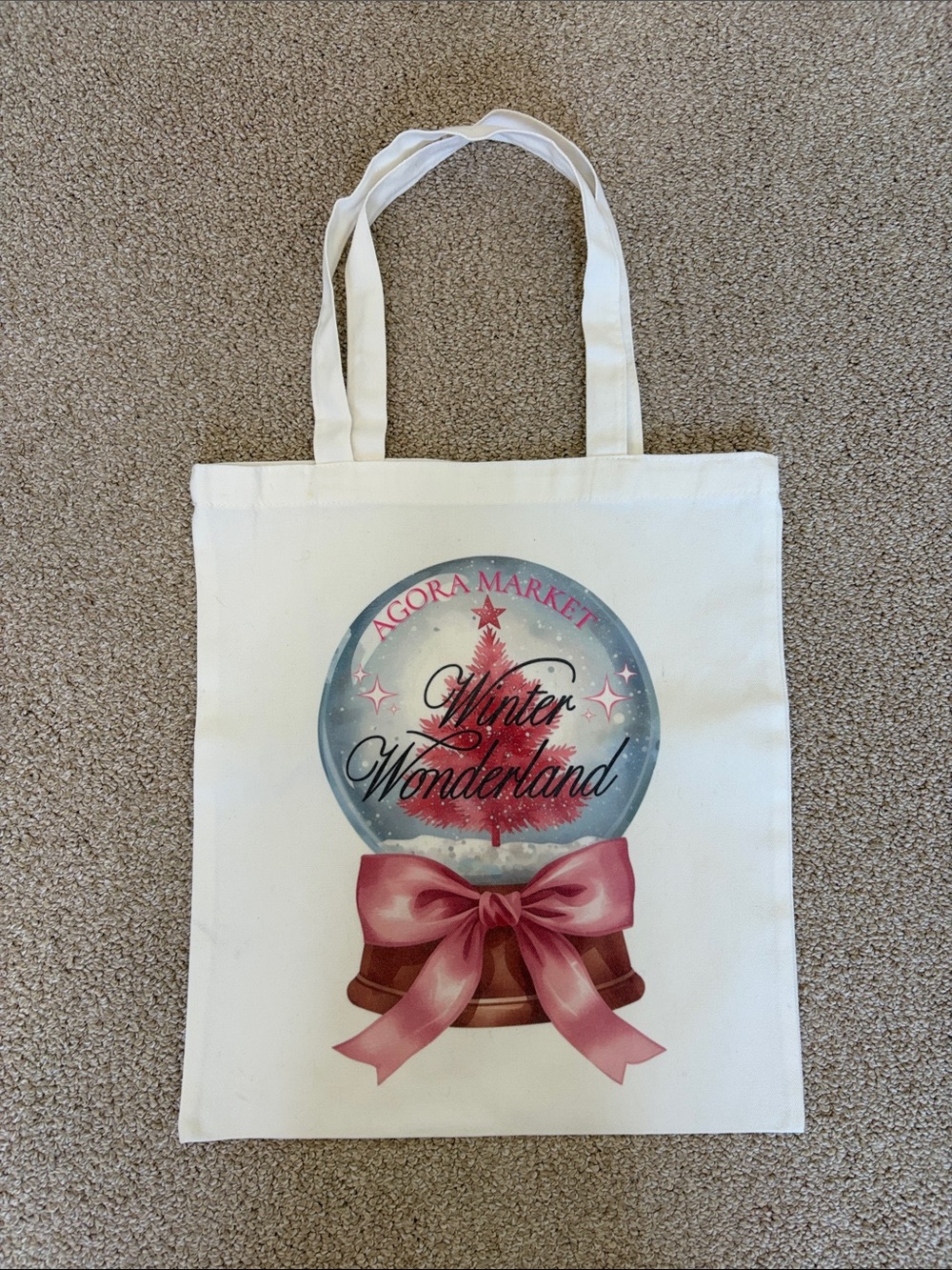 "Winter Wonderland" White Canvas Tote Bag